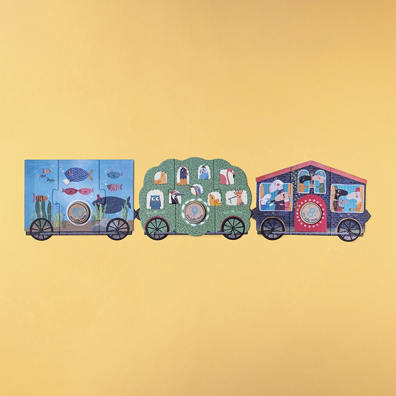 puzzle y juego de encajar de madera